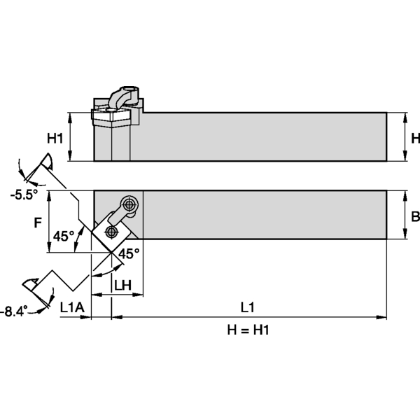 M Clamping Holder W25.0mm L15