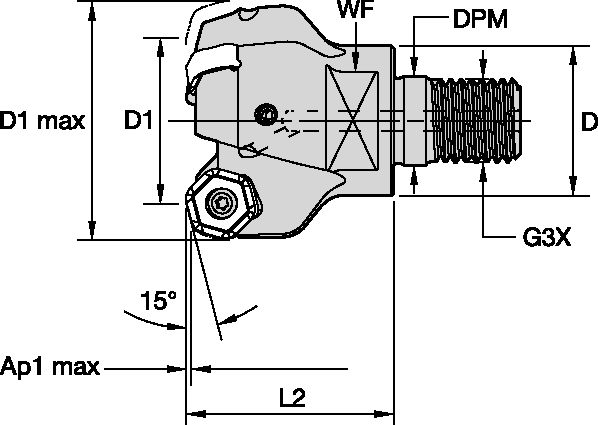 M1200 MINI HF FACE MILL D=25 Z=3