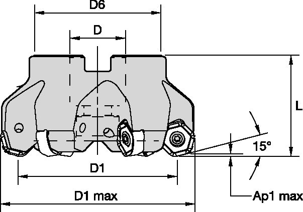 M1200 MINI HF FACE MILL D=40 Z=5