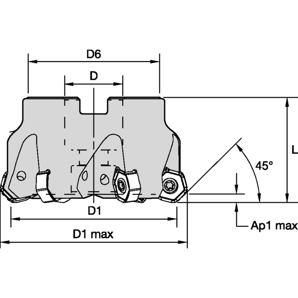 DODEKA MINI 45 SHELL MILL D=1