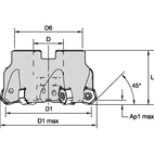 DODEKA MINI 45 SHELL MILL D=1