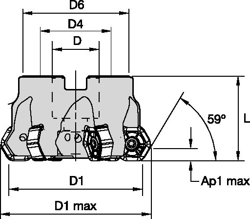 M1200HD FACE MILL D=100 Z=6