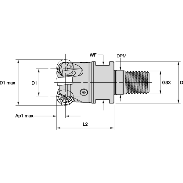 METRIC CUTTER KDR D=32 Z=3 SC