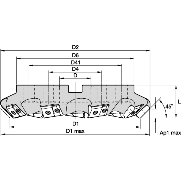 MEGA 45 SHELL MILL D=315 Z=10