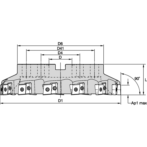 MEGA 90 SHELL MILL D=125 Z=6